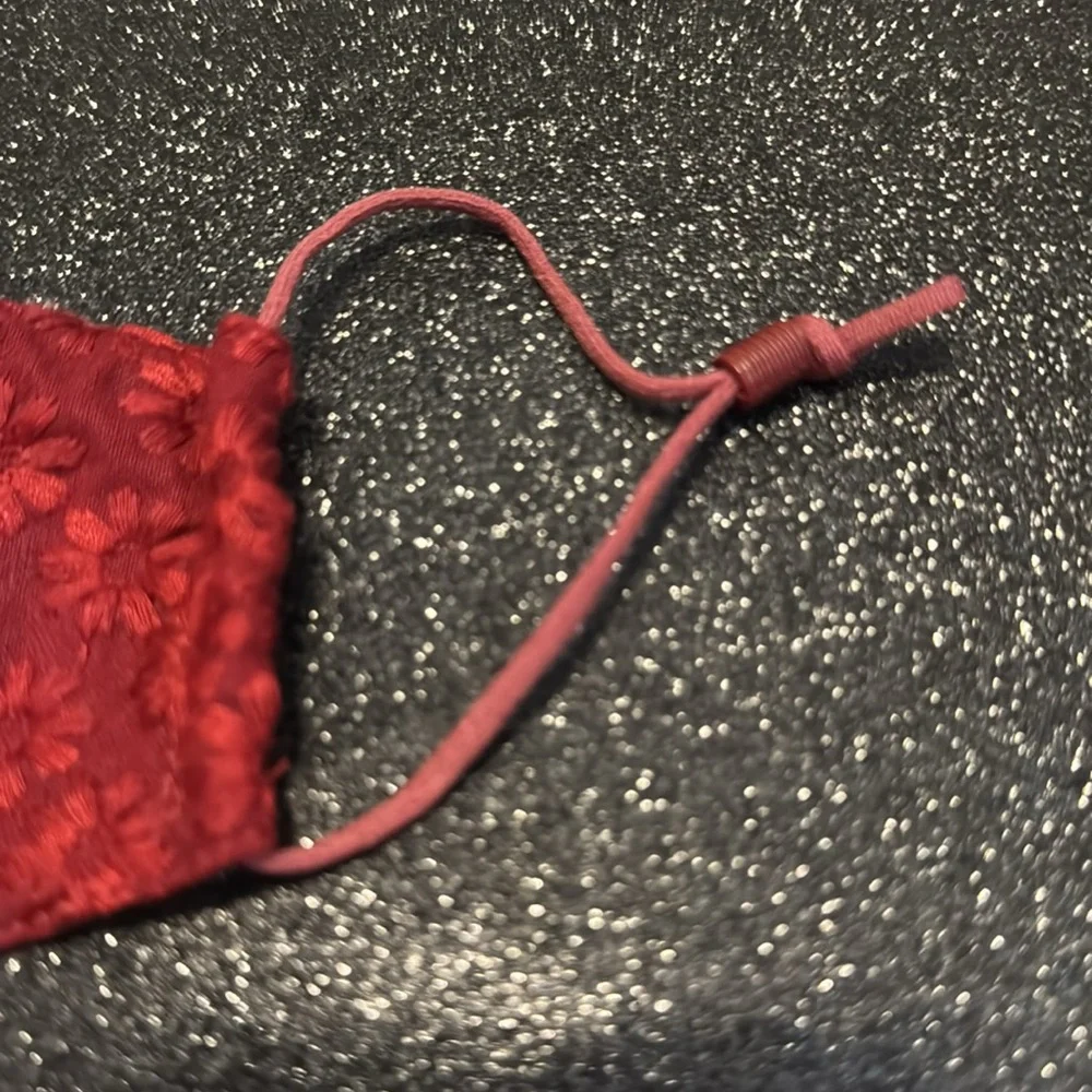 Lele sadoughi cranberry red floral face mask